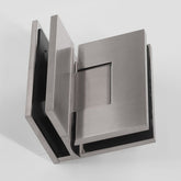 Forge Frameless Shower Hinge Heavy Duty Adjustable Glass to Glass 90 Degrees - Brushed Nickel